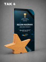 Trophy Akrilik Kayu Eksklusif Bintang